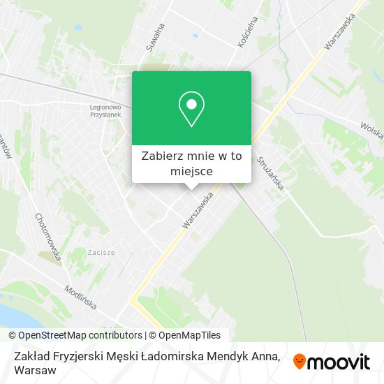 Mapa Zakład Fryzjerski Męski Ładomirska Mendyk Anna