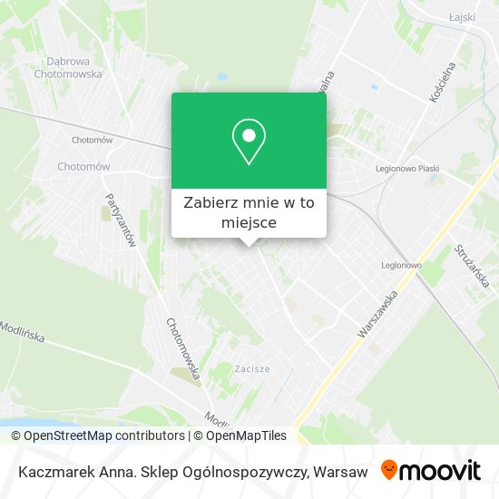 Mapa Kaczmarek Anna. Sklep Ogólnospozywczy