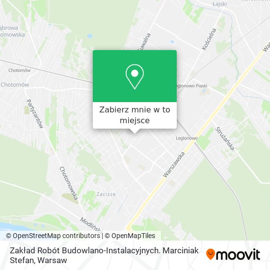 Mapa Zakład Robót Budowlano-Instalacyjnych. Marciniak Stefan