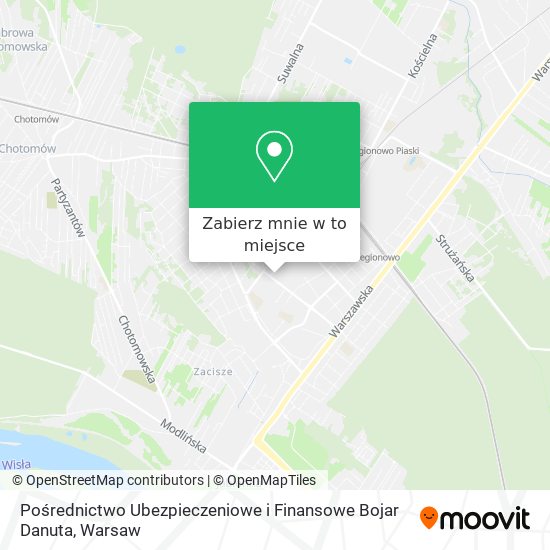 Mapa Pośrednictwo Ubezpieczeniowe i Finansowe Bojar Danuta