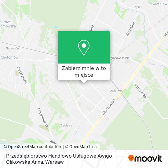 Mapa Przedsiębiorstwo Handlowo Usługowe Awigo Olikowska Anna