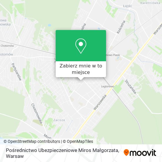 Mapa Pośrednictwo Ubezpieczeniowe Miros Małgorzata