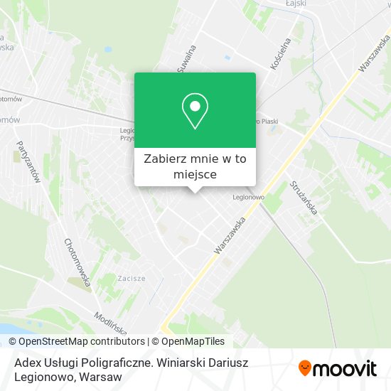 Mapa Adex Usługi Poligraficzne. Winiarski Dariusz Legionowo