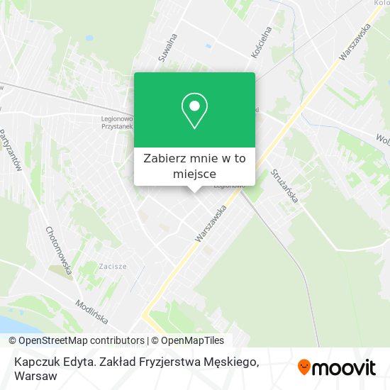 Mapa Kapczuk Edyta. Zakład Fryzjerstwa Męskiego