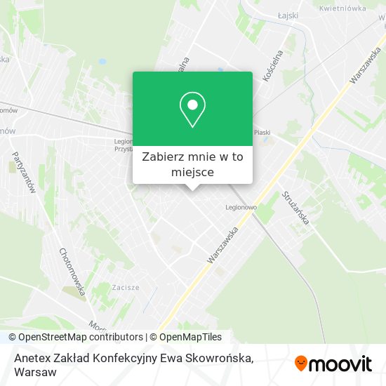 Mapa Anetex Zakład Konfekcyjny Ewa Skowrońska