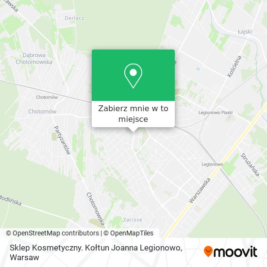 Mapa Sklep Kosmetyczny. Kołtun Joanna Legionowo