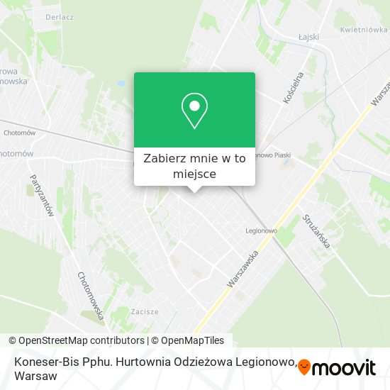 Mapa Koneser-Bis Pphu. Hurtownia Odzieżowa Legionowo