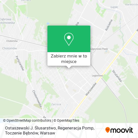 Mapa Ostaszewski J. Ślusarstwo, Regeneracja Pomp, Toczenie Bębnów