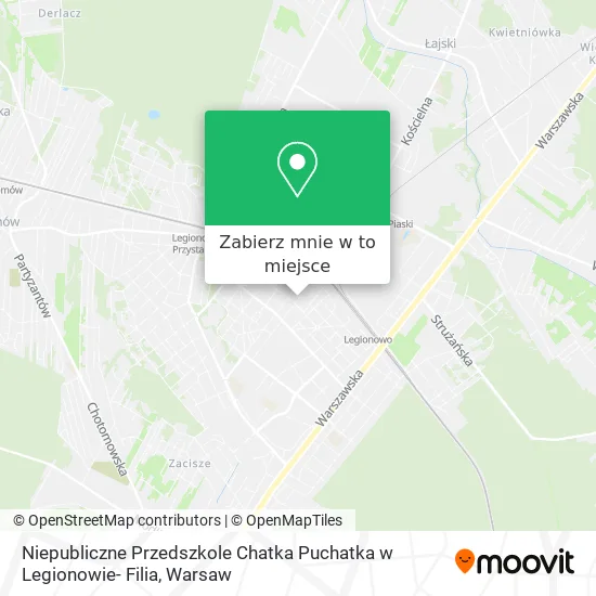 Mapa Niepubliczne Przedszkole Chatka Puchatka w Legionowie- Filia