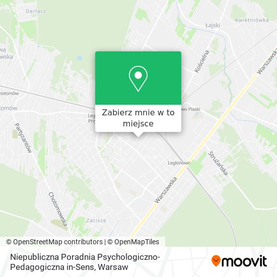 Mapa Niepubliczna Poradnia Psychologiczno-Pedagogiczna in-Sens