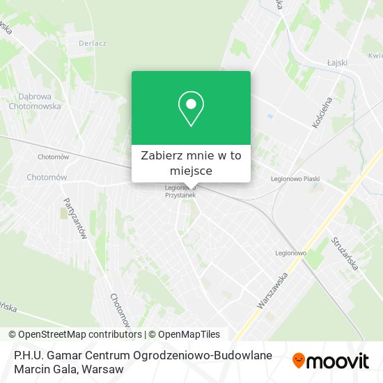 Mapa P.H.U. Gamar Centrum Ogrodzeniowo-Budowlane Marcin Gala