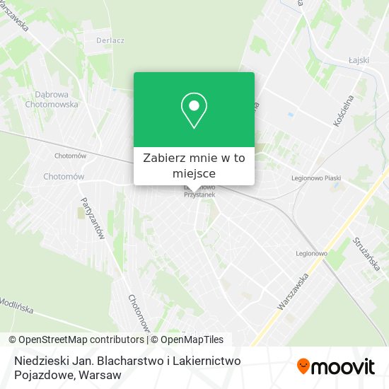 Mapa Niedzieski Jan. Blacharstwo i Lakiernictwo Pojazdowe