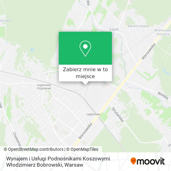 Mapa Wynajem i Usługi Podnośnikami Koszowymi Włodzimierz Bobrowski