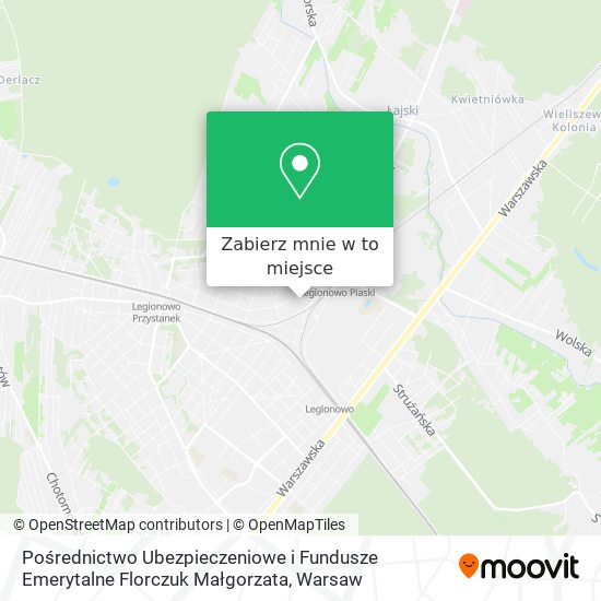 Mapa Pośrednictwo Ubezpieczeniowe i Fundusze Emerytalne Florczuk Małgorzata