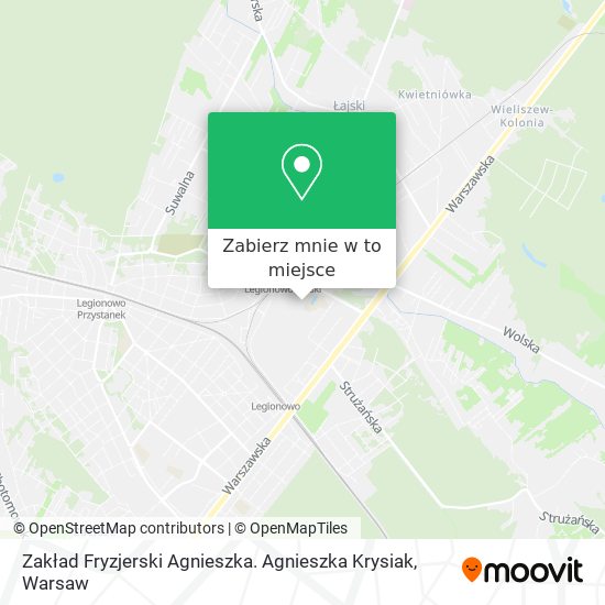 Mapa Zakład Fryzjerski Agnieszka. Agnieszka Krysiak