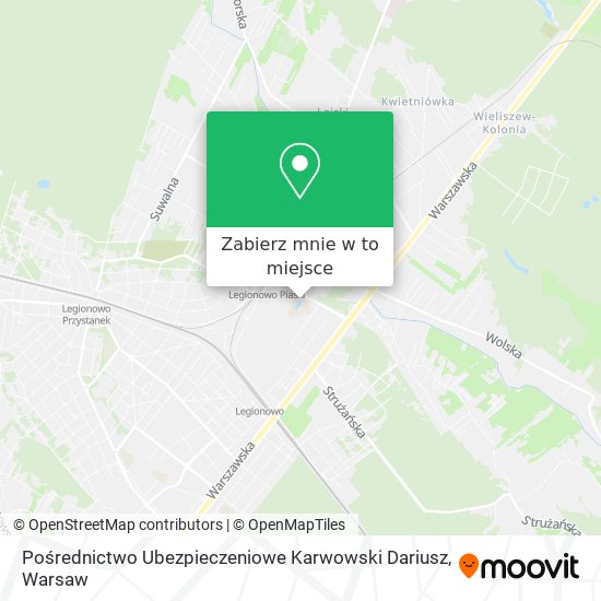 Mapa Pośrednictwo Ubezpieczeniowe Karwowski Dariusz