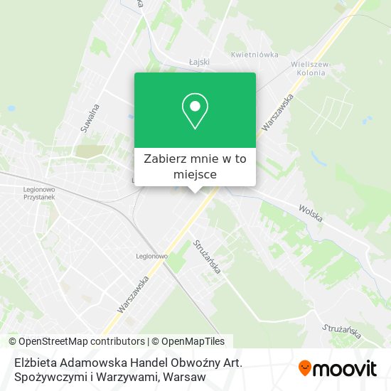 Mapa Elżbieta Adamowska Handel Obwoźny Art. Spożywczymi i Warzywami