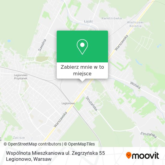 Mapa Wspólnota Mieszkaniowa ul. Zegrzyńska 55 Legionowo