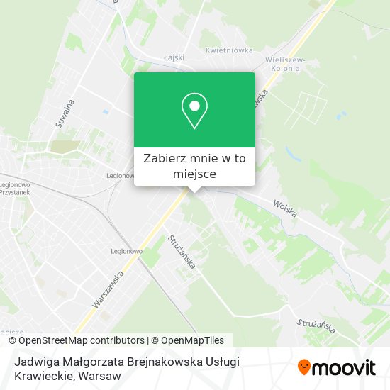 Mapa Jadwiga Małgorzata Brejnakowska Usługi Krawieckie