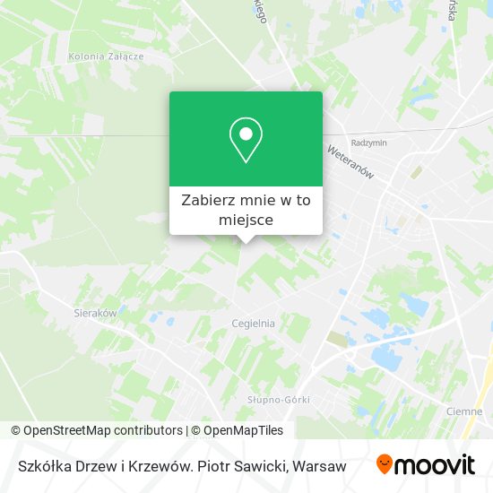 Mapa Szkółka Drzew i Krzewów. Piotr Sawicki