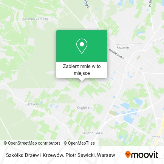 Mapa Szkółka Drzew i Krzewów. Piotr Sawicki