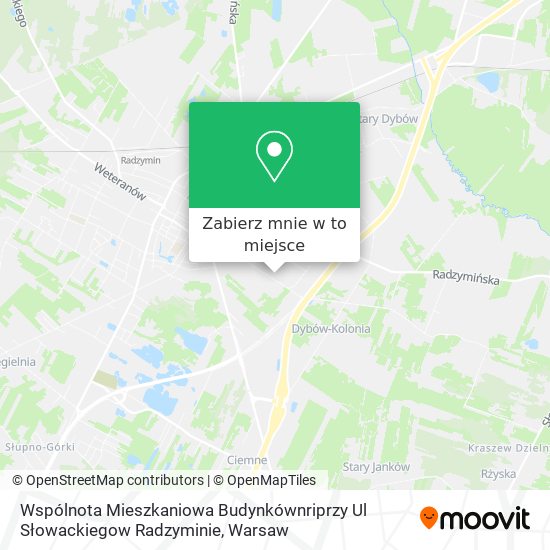 Mapa Wspólnota Mieszkaniowa Budynkównriprzy Ul Słowackiegow Radzyminie