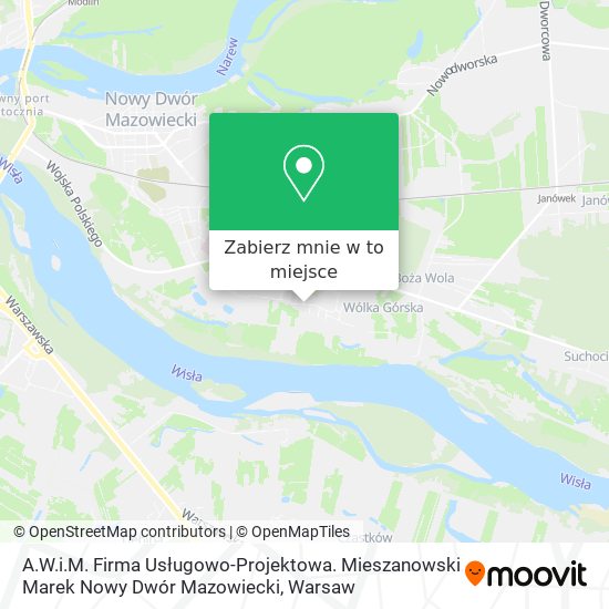 Mapa A.W.i.M. Firma Usługowo-Projektowa. Mieszanowski Marek Nowy Dwór Mazowiecki