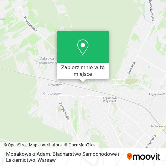 Mapa Mosakowski Adam. Blacharstwo Samochodowe i Lakiernictwo