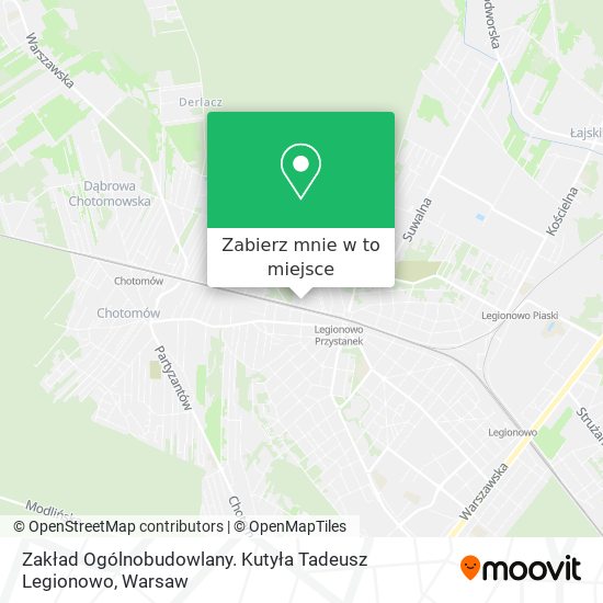 Mapa Zakład Ogólnobudowlany. Kutyła Tadeusz Legionowo