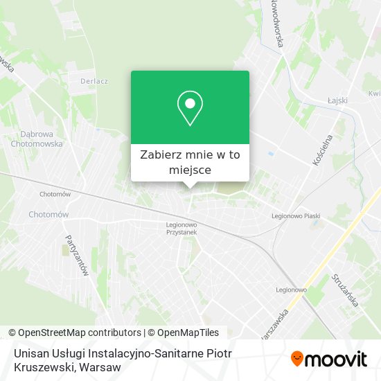 Mapa Unisan Usługi Instalacyjno-Sanitarne Piotr Kruszewski