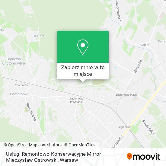 Mapa Usługi Remontowo-Konserwacyjne Mirror Mieczysław Ostrowski