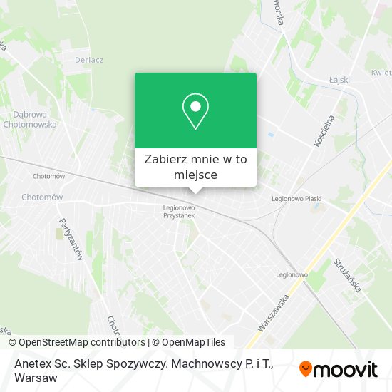 Mapa Anetex Sc. Sklep Spozywczy. Machnowscy P. i T.