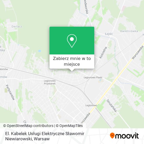 Mapa El. Kabelek Usługi Elektryczne Sławomir Niewiarowski