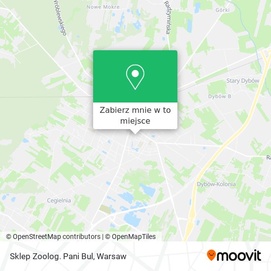 Mapa Sklep Zoolog. Pani Bul