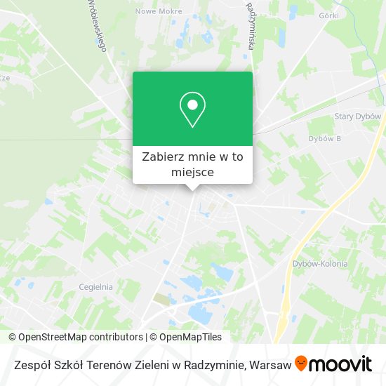 Mapa Zespół Szkół Terenów Zieleni w Radzyminie