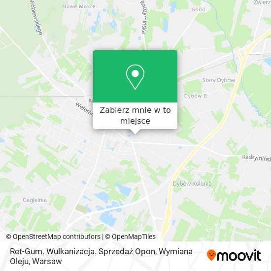 Mapa Ret-Gum. Wulkanizacja. Sprzedaż Opon, Wymiana Oleju