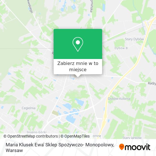 Mapa Maria Klusek Ewa' Sklep Spożywczo- Monopolowy