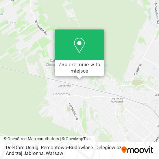 Mapa Del-Dom Usługi Remontowo-Budowlane. Delegiewicz Andrzej Jabłonna