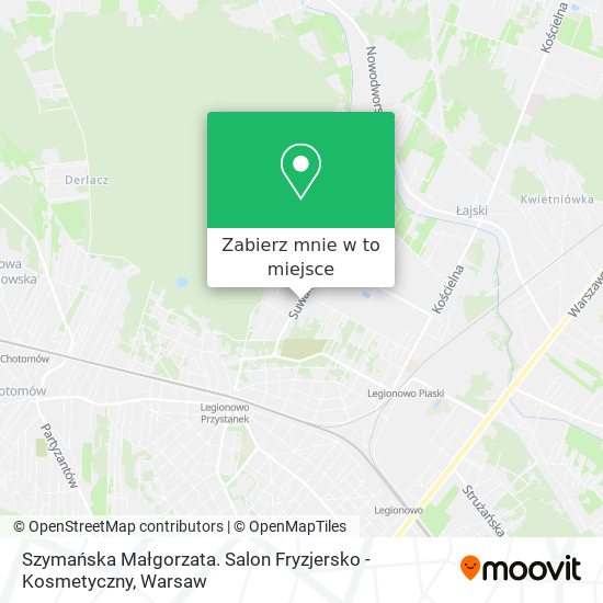 Mapa Szymańska Małgorzata. Salon Fryzjersko - Kosmetyczny