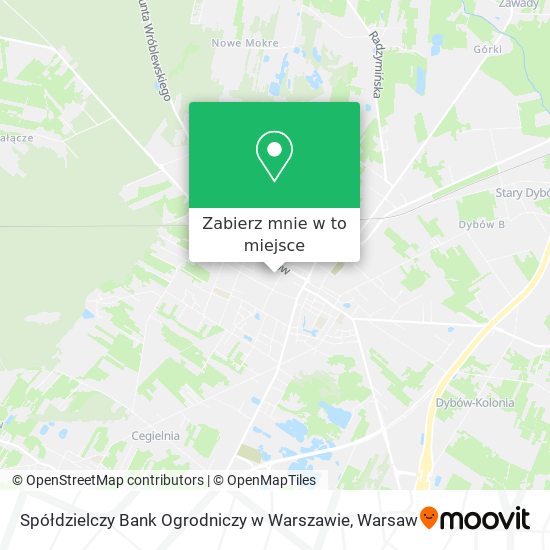 Mapa Spółdzielczy Bank Ogrodniczy w Warszawie