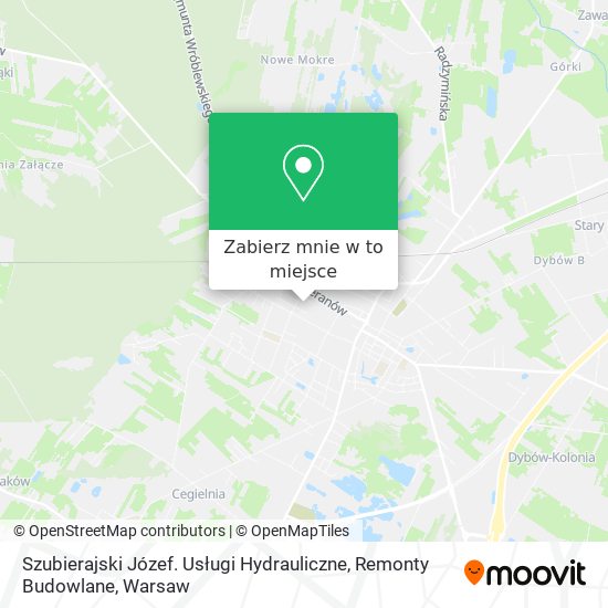Mapa Szubierajski Józef. Usługi Hydrauliczne, Remonty Budowlane