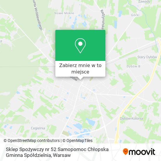 Mapa Sklep Spożywczy nr 52 Samopomoc Chłopska Gminna Spółdzielnia