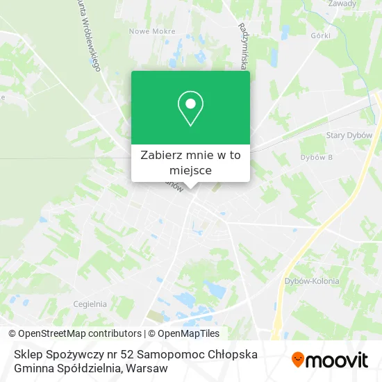 Mapa Sklep Spożywczy nr 52 Samopomoc Chłopska Gminna Spółdzielnia