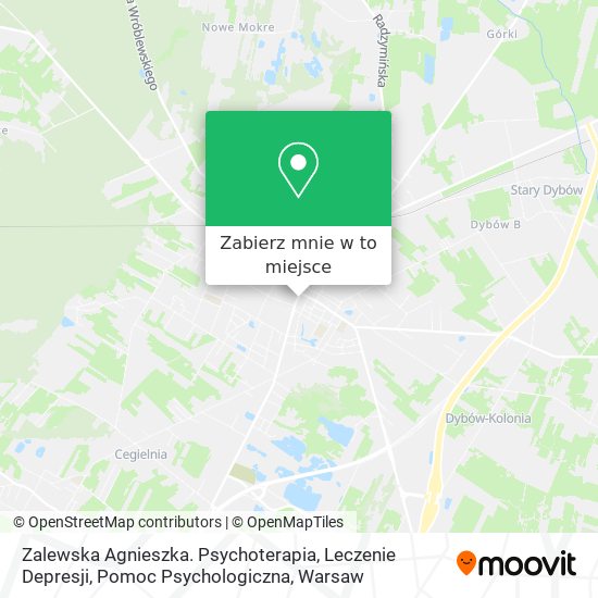 Mapa Zalewska Agnieszka. Psychoterapia, Leczenie Depresji, Pomoc Psychologiczna