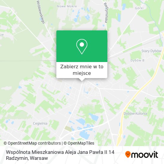 Mapa Wspólnota Mieszkaniowa Aleja Jana Pawła II 14 Radzymin