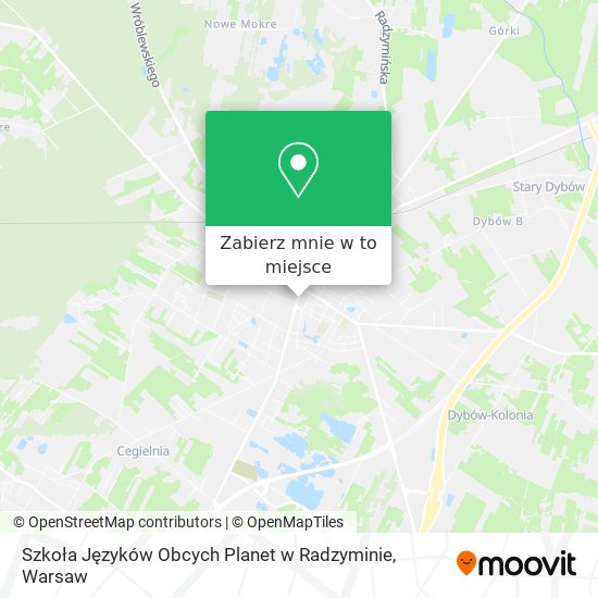 Mapa Szkoła Języków Obcych Planet w Radzyminie