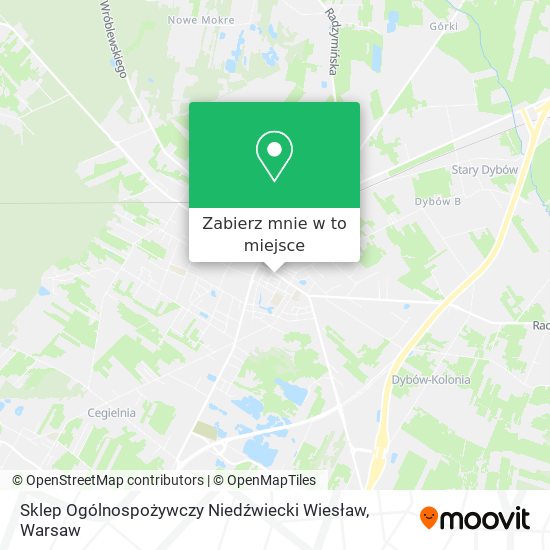 Mapa Sklep Ogólnospożywczy Niedźwiecki Wiesław