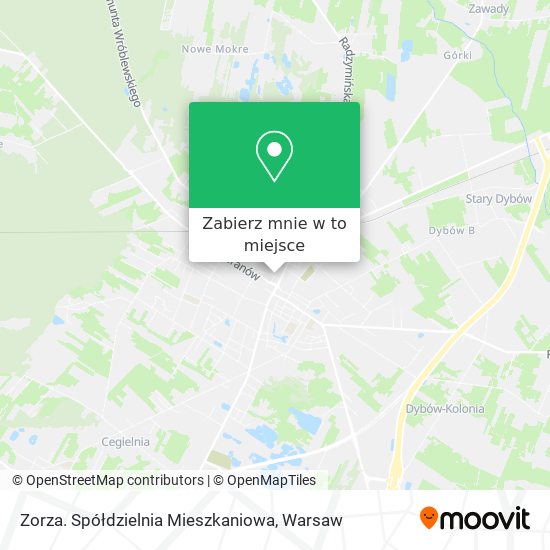 Mapa Zorza. Spółdzielnia Mieszkaniowa