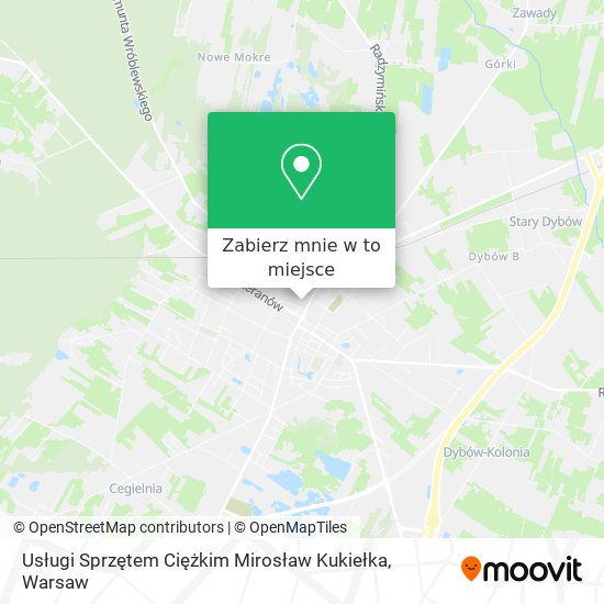 Mapa Usługi Sprzętem Ciężkim Mirosław Kukiełka