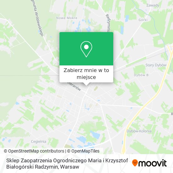 Mapa Sklep Zaopatrzenia Ogrodniczego Maria i Krzysztof Białogórski Radzymin